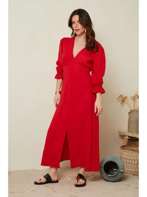 Le Monde du Lin Lniana sukienka w kolorze czerwonym rozmiar: 36/38