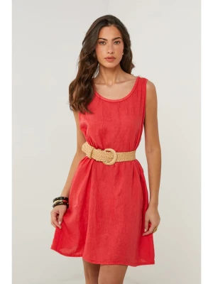 Le Monde du Lin Lniana sukienka w kolorze czerwonym rozmiar: 36/38