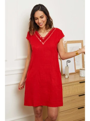 Le Monde du Lin Lniana sukienka w kolorze czerwonym rozmiar: 38/40