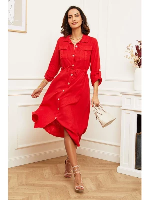Le Monde du Lin Lniana sukienka w kolorze czerwonym rozmiar: 38/40