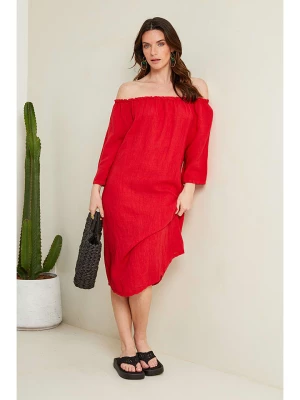 Le Monde du Lin Lniana sukienka w kolorze czerwonym rozmiar: 38/40