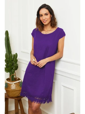 Le Monde du Lin Lniana sukienka w kolorze fioletowym rozmiar: 36/38