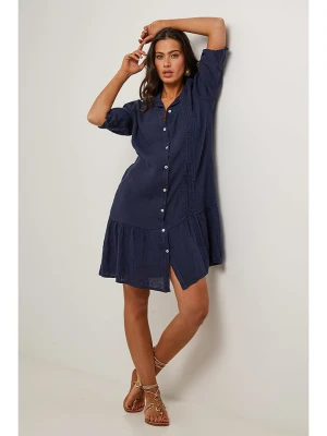 Le Monde du Lin Lniana sukienka w kolorze granatowym rozmiar: 34/36