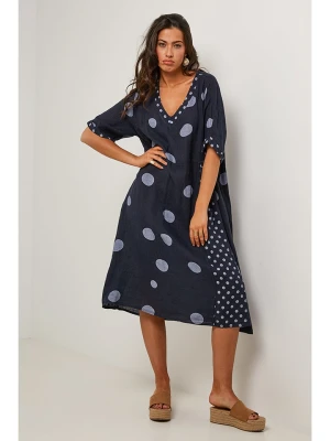 Le Monde du Lin Lniana sukienka w kolorze granatowym rozmiar: 34/36