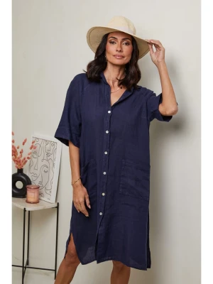 Le Monde du Lin Lniana sukienka w kolorze granatowym rozmiar: 40/42