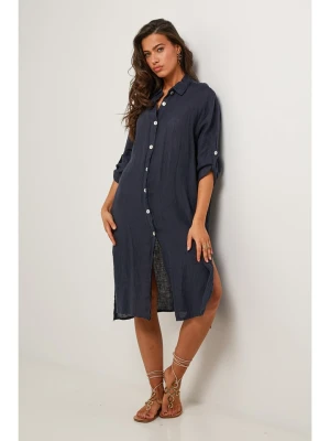 Le Monde du Lin Lniana sukienka w kolorze granatowym rozmiar: 38/40