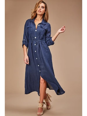Le Monde du Lin Lniana sukienka w kolorze granatowym rozmiar: 40/42