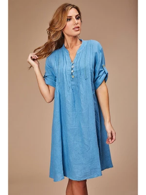 Le Monde du Lin Lniana sukienka w kolorze niebieskim rozmiar: 36/38