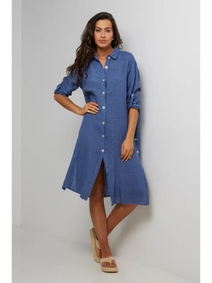 Le Monde du Lin Lniana sukienka w kolorze niebieskim rozmiar: 38/40