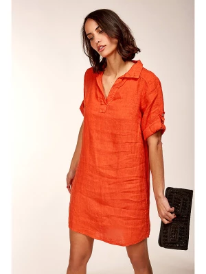 Le Monde du Lin Lniana sukienka w kolorze pomarańczowym rozmiar: 34/36