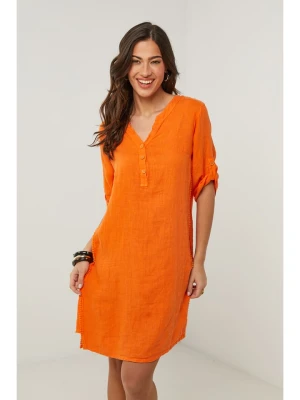 Le Monde du Lin Lniana sukienka w kolorze pomarańczowym rozmiar: 36/38