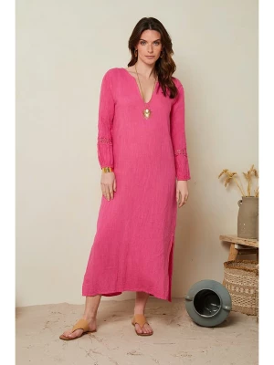 Le Monde du Lin Lniana sukienka w kolorze różowym rozmiar: 38/40