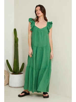 Le Monde du Lin Lniana sukienka w kolorze zielonym rozmiar: 34/36