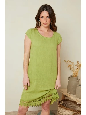 Le Monde du Lin Lniana sukienka w kolorze zielonym rozmiar: 38/40