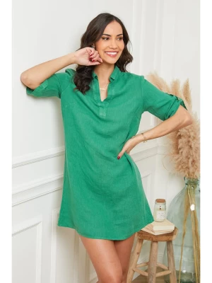 Le Monde du Lin Lniana sukienka w kolorze zielonym rozmiar: 40/42