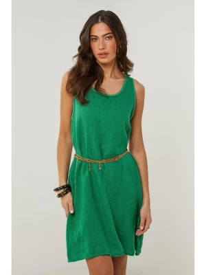 Le Monde du Lin Lniana sukienka w kolorze zielonym rozmiar: 40/42