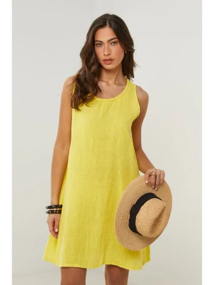 Le Monde du Lin Lniana sukienka w kolorze żółtym rozmiar: 40/42