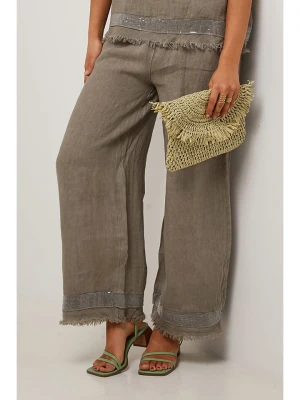 Le Monde du Lin Lniane spodnie w kolorze brązowym rozmiar: 38/40