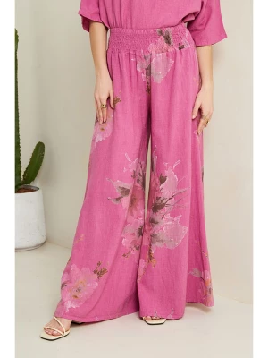 Le Monde du Lin Lniane spodnie w kolorze różowym rozmiar: 40/42