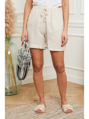 Le Monde du Lin Lniane szorty w kolorze beżowym rozmiar: 40/42
