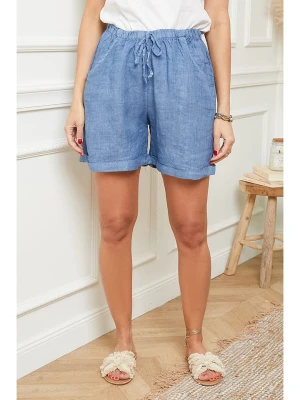 Le Monde du Lin Lniane szorty w kolorze niebieskim rozmiar: 40/42