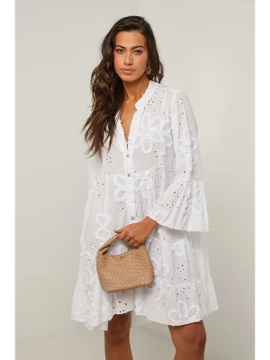 Le Monde du Lin Sukienka w kolorze białym rozmiar: 36/38