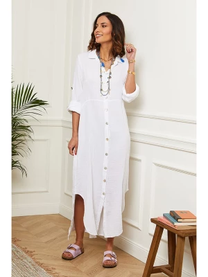 Le Monde du Lin Sukienka w kolorze białym rozmiar: 38/40
