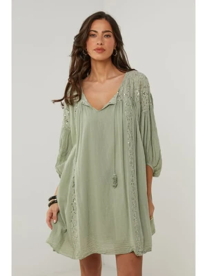 Le Monde du Lin Sukienka w kolorze zielonym rozmiar: 38/40