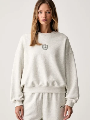 Le Privé bluza damska bawełniana VARSITY CREWNECK szary