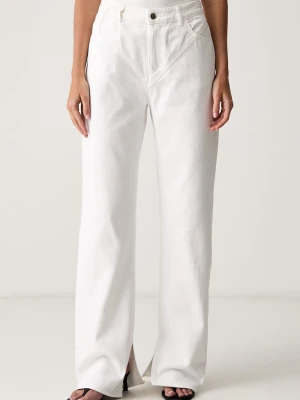 Le Privé jeansy straight damskie DEMI JEANS BLANC biały