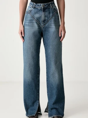 Le Privé jeansy straight damskie DEMI JEANS BLEU niebieski