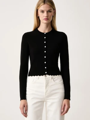 Le Privé kardigan damski z wiskozą JULINE CARDIGAN NOIR czarny