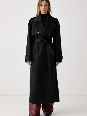 Le Privé płaszcz damski bawełniany SOLANGE COAT NOIR czarny