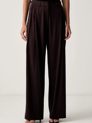 Le Privé spodnie damskie z wiskozą ROMY TROUSERS brązowy