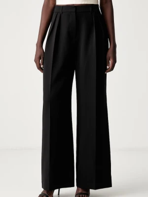 Le Privé spodnie wide leg damskie VIOLA TROUSERS NOIR czarny