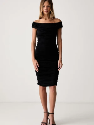 Le Privé sukienka drapowana z modalu MARIELLE NOIR czarny