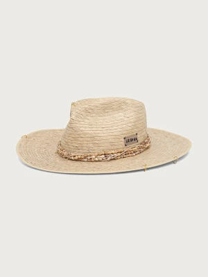LE SH KA headwear kapelusz słomkowy damski pleciony beżowy
