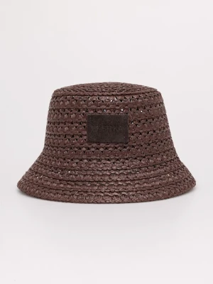 LE SH KA headwear kapelusz słomkowy damski z wiskozy Brown Bucket Hat