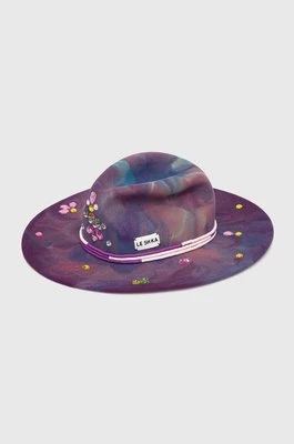 LE SH KA headwear kapelusz wełniany Palm Springs kolor fioletowy wełniany