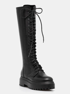 Le Silla kozaki skórzane Stivale Ranger damskie kolor czarny na platformie 6483R020M1PPCHI001