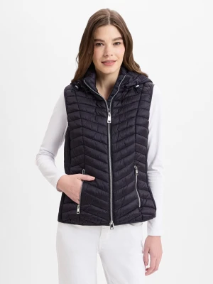 Lebek Damska pikowana kamizelka Kobiety Sztuczne włókno niebieski jednolity,