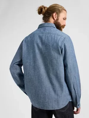 Lee 101 Heritage Workwear Relaxed Shirt Dark Indigo Size