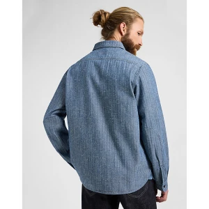 Lee 101 Heritage Workwear Relaxed Shirt Dark Indigo Size