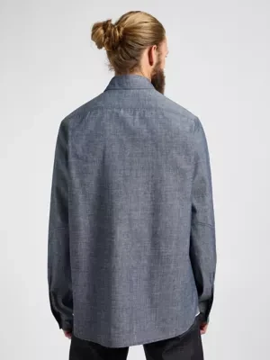 Lee 101 Heritage Workwear Relaxed Shirt Dry Blue Size