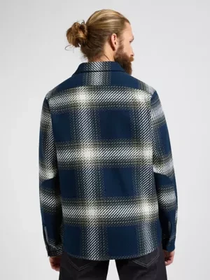 Lee 101 Heritage Workwear Relaxed Shirt Green Navy Plaid Size