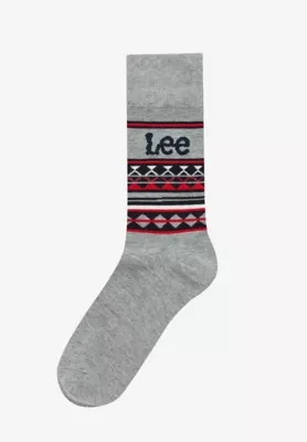 Lee 3-Pack Gift Socks Grey Marl Navy Red Size