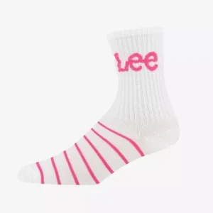 Lee 3 Pack Sports Socks White Colored Stripes Size