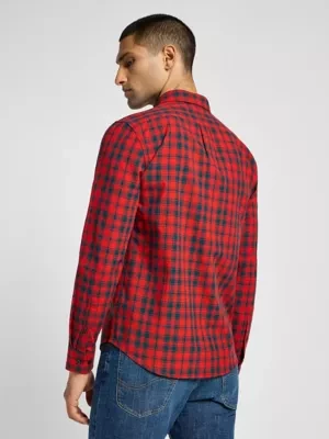 Lee Button Down Shirt Red Size