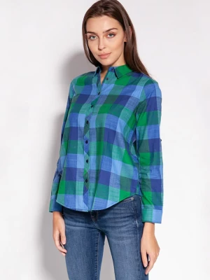 Lee Cooper Lyocellowa koszula w kolorze niebiesko-zielonym ze wzorem rozmiar: S