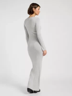 Lee Crew Neck Maxi Dress Grey Heather Size